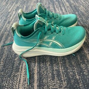 ASICS Gel Nimbus 27 Teal Running Sneakers Shoes